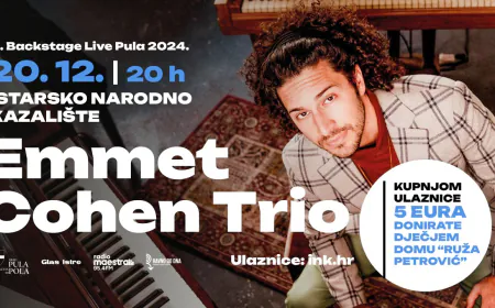 6. Backstage Live Pula festival: Emmet Cohen u INK-u, kupnjom ulaznice donirate Dječjem domu Ruža Petrović