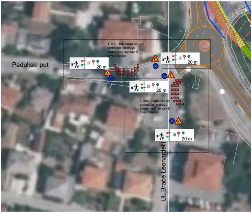 PULA: Privremena regulacija prometa na raskrižju Paduljskog puta i Ulice braće Leonardelli