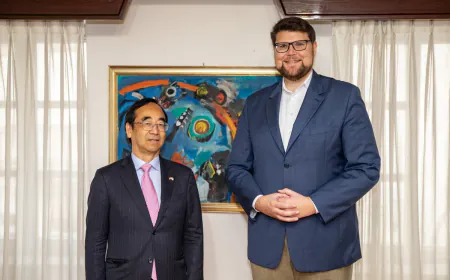 Veleposlanik Japana Nj.E. Wada Mitsuhiro na prijemu kod gradonačelnika Peđe Grbina